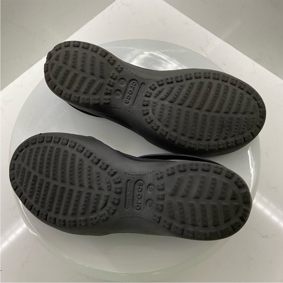 CROCS black Mary Janes ballet flats size 6 - Picture 6 of 8